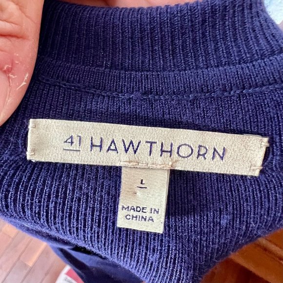 41 Hawthorn Navy Blue Scoop Neck Sleeveless Knit Dress Women's Size Large L - Picture 5 of 7